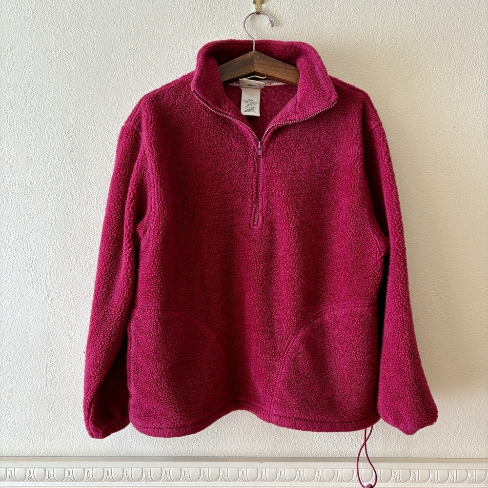 Northern Reflections Fleece Pullover‎ Sweatshirt Women's M Magenta Half Zip Logo